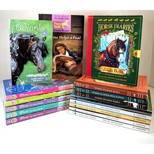 Lot of 16 HORSE-Themed Books: Horse Diaries/Sandy Lane Stables/Winnie... PB